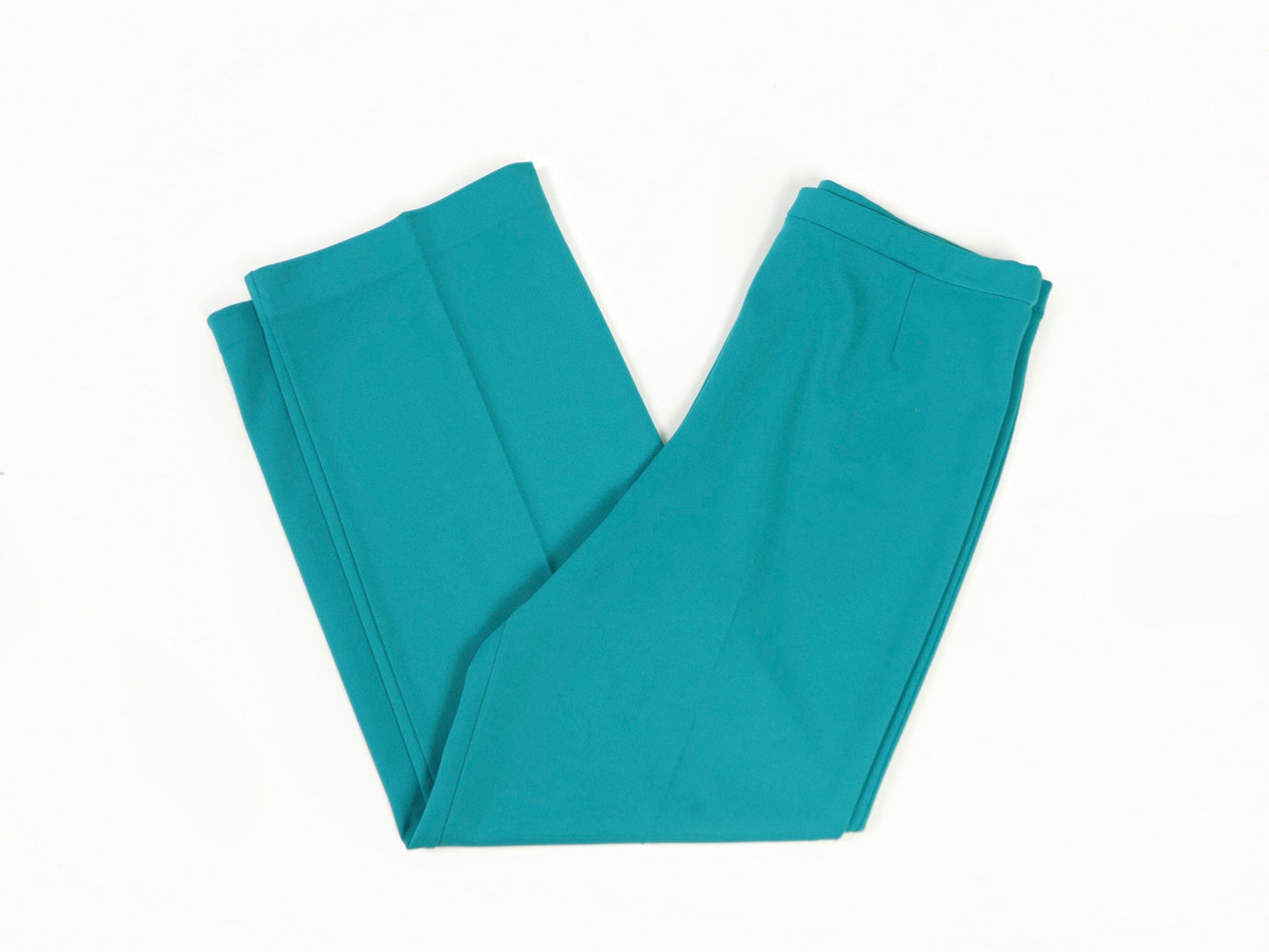 Turquoise Polyester Wide Leg Pants, 1970s Vintage