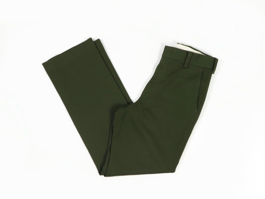 Olive Green Straight Leg Slacks, 1970s Vintage