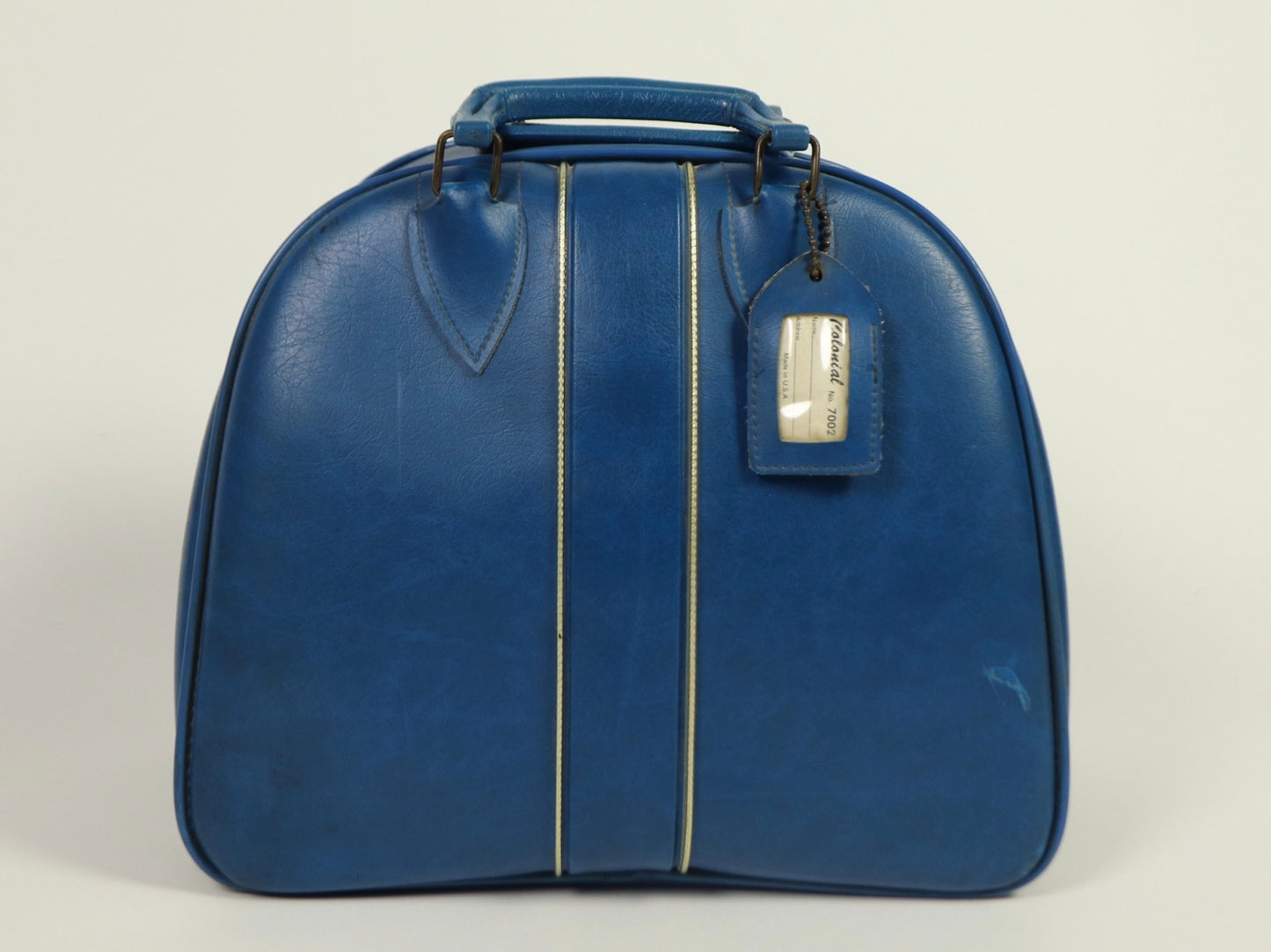 Blue Colonial Bowling Bag, 1970s Vintage