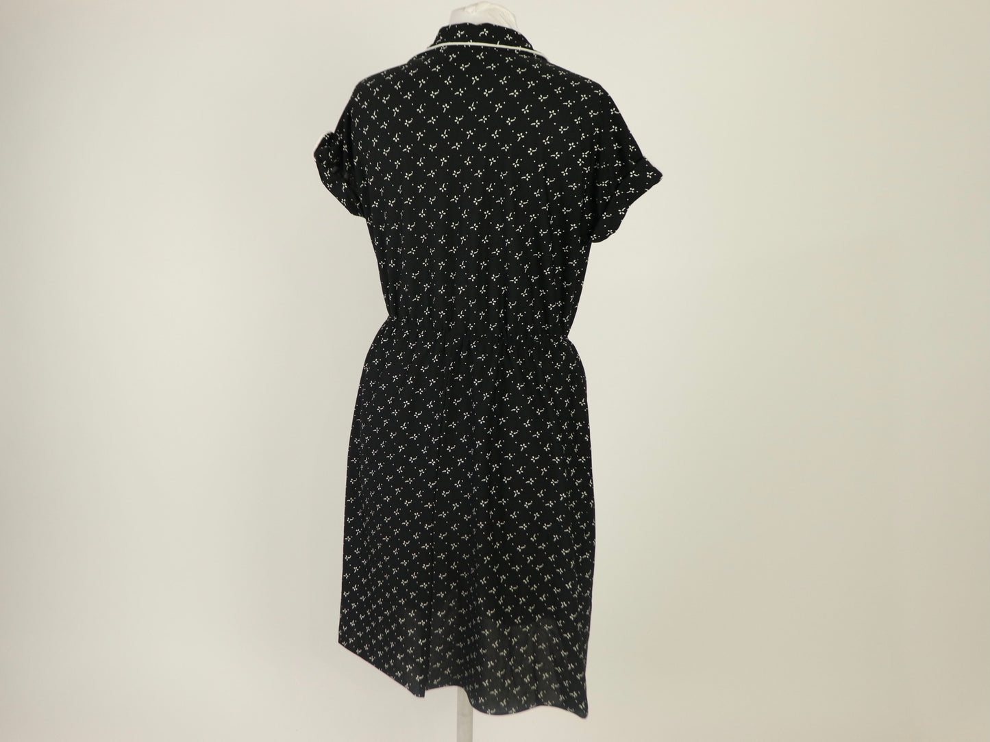 Black Button Down Dress, 1950s Vintage