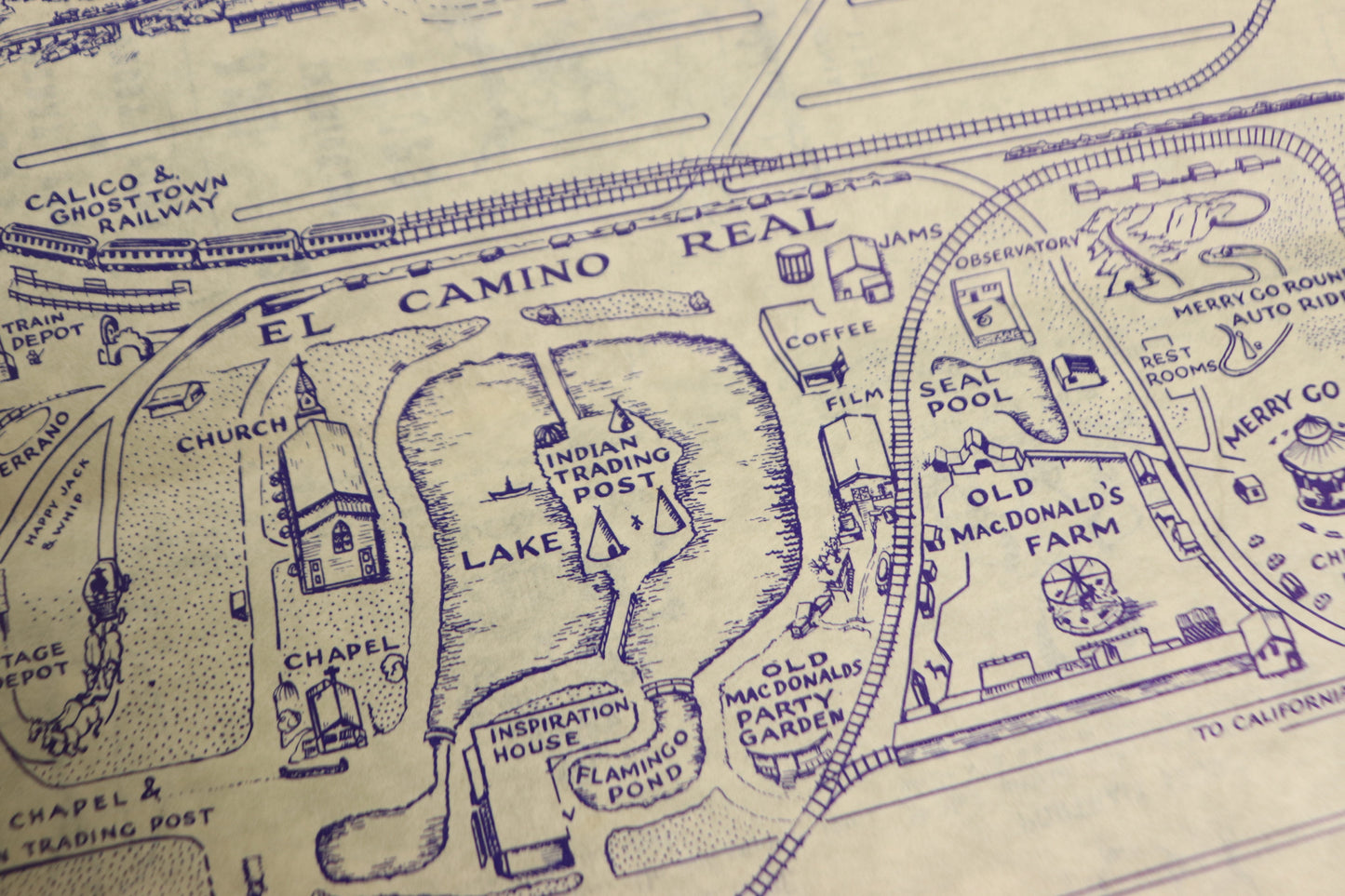 Knotts Berry Farm Map, and Haunted Shack Tickets, 1960s vintage