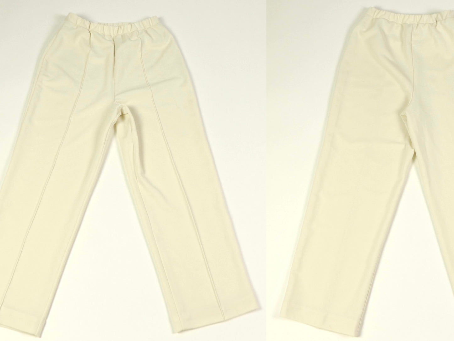 Off White Polyester Straight Leg Pants, 1970s Vintage