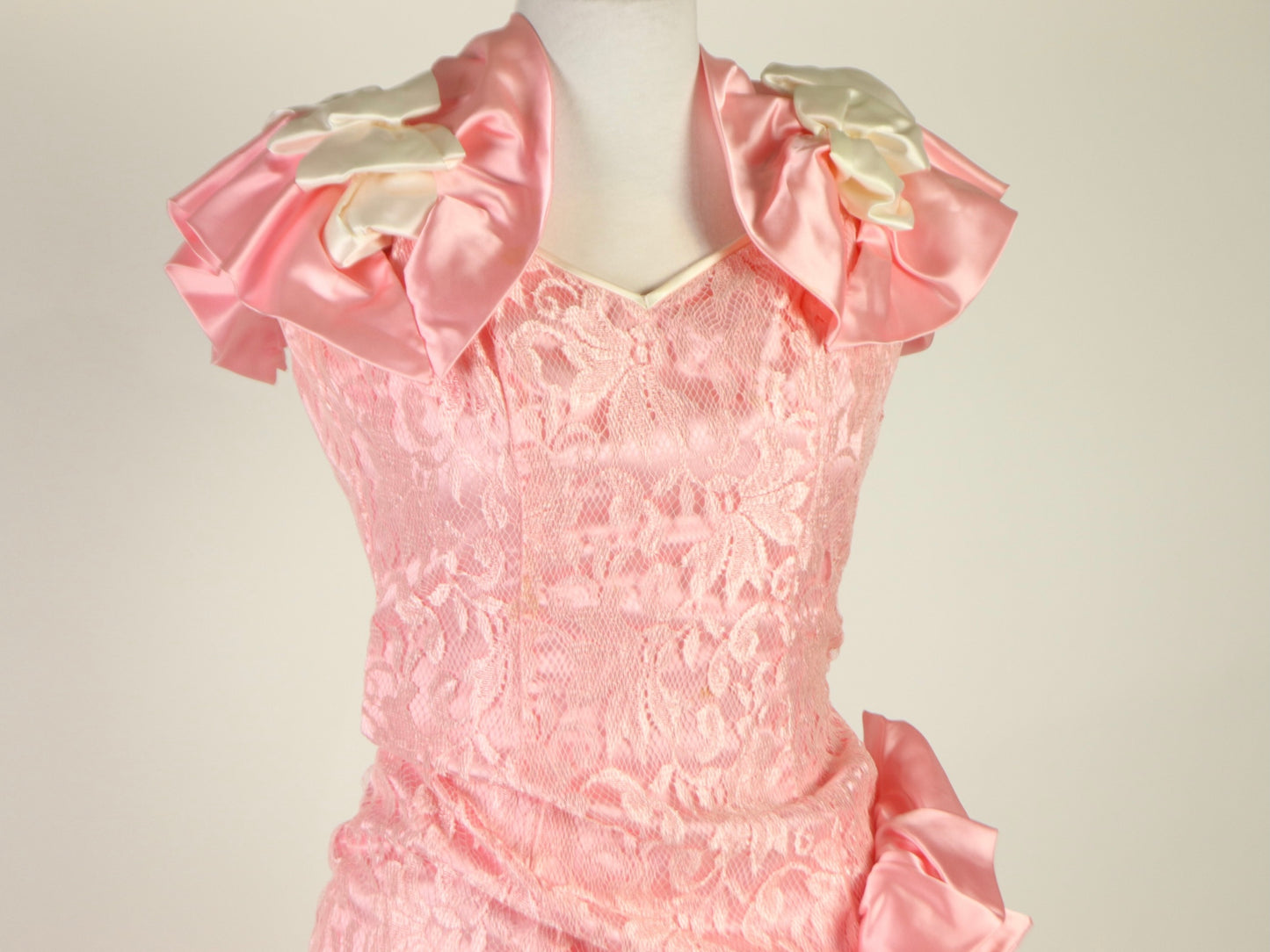 Pink Frilly Prom Dress, 1980s Vintage