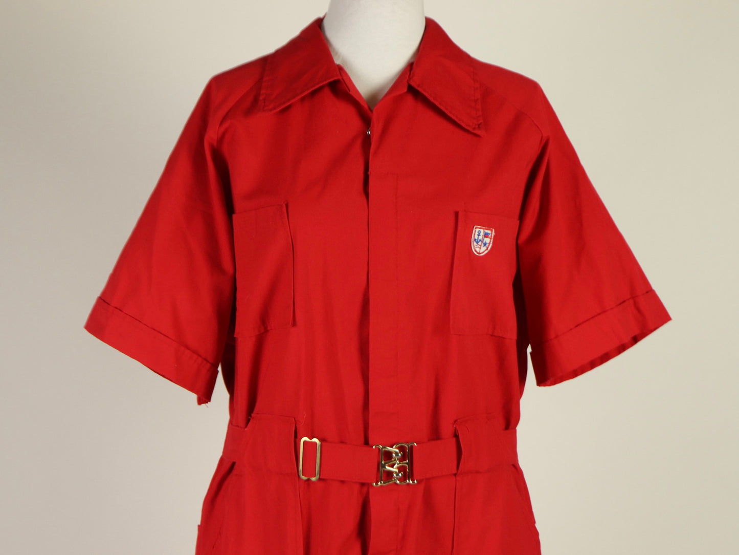 Red jumpsuit, Montgomery Ward, 1970s vintage