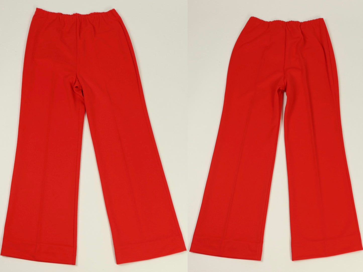 Red Polyester Wide Leg Pants, 1970s Vintage