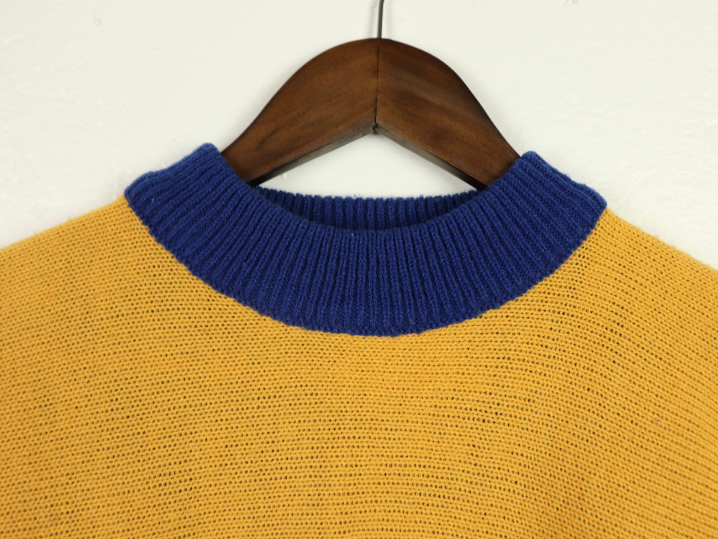 Blue and Yellow Split Sweater, 1980s Vintage