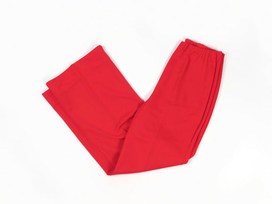 Red Polyester Wide Leg Pants, 1970s Vintage