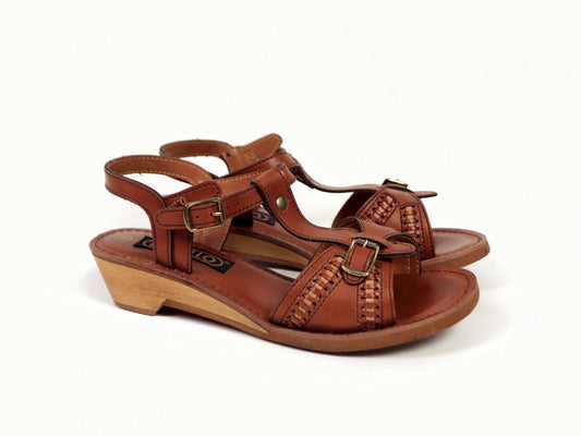 Brown Leather Sandals, Rapallo, 1970s Vintage