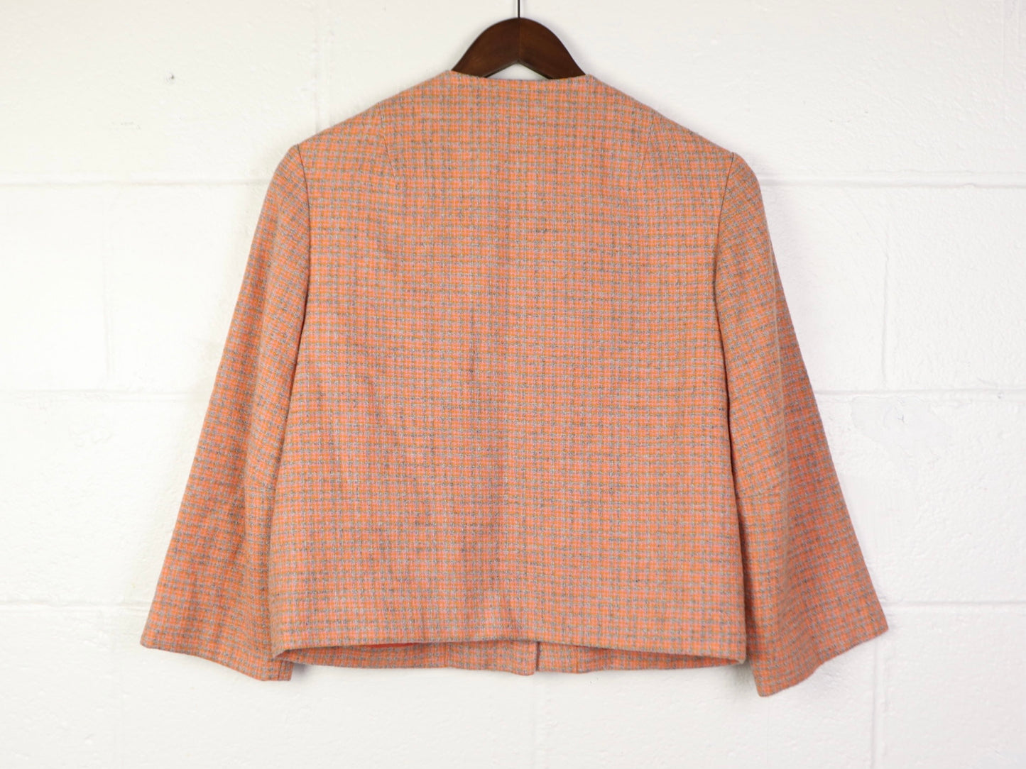 Orange Plaid Cropped Jacket, Pendleton, 1960s vintage