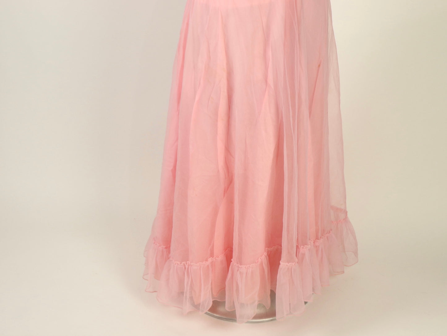 Pink Chiffon Prom Dress, 1950s Vintage