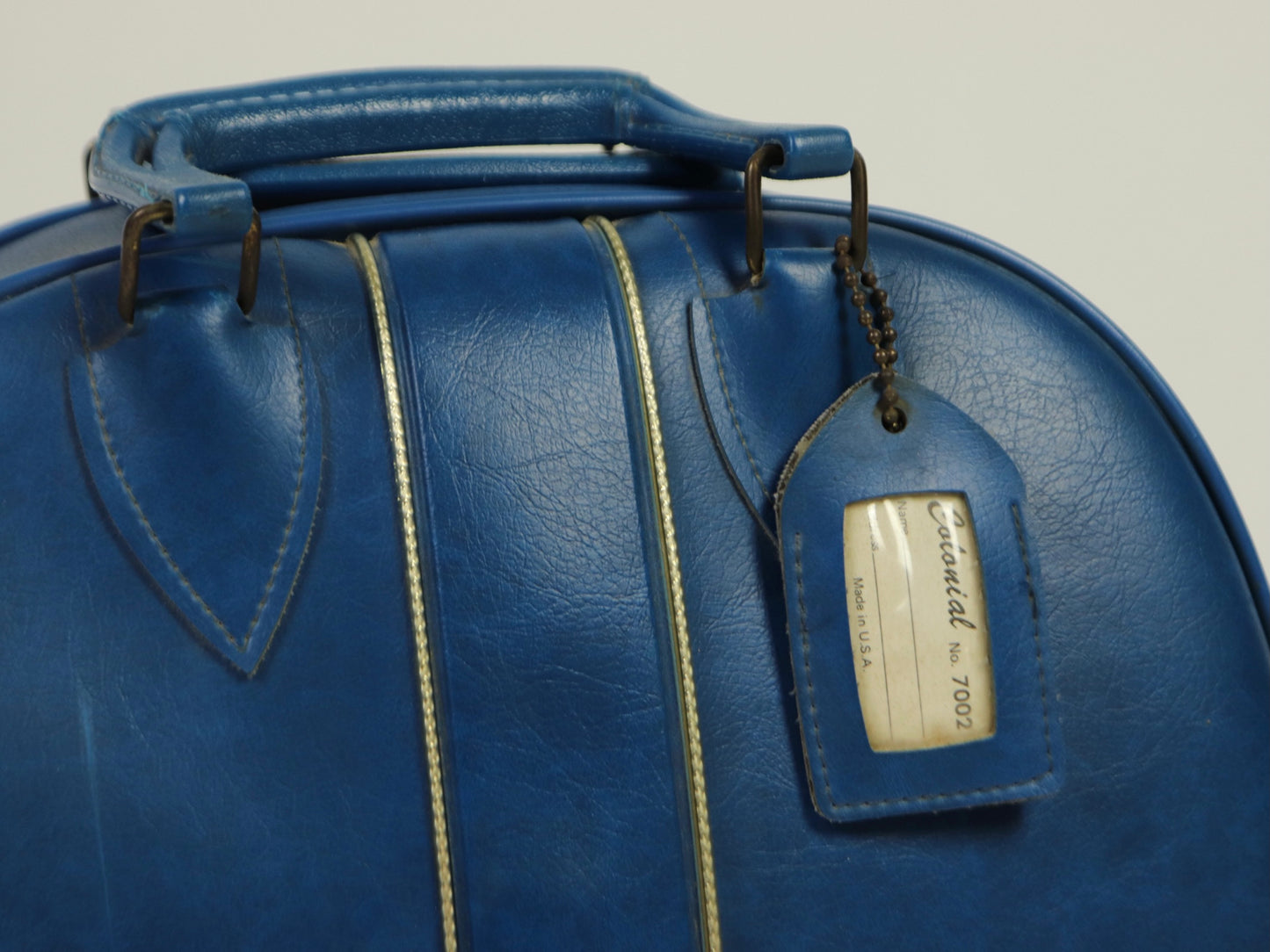 Blue Colonial Bowling Bag, 1970s Vintage