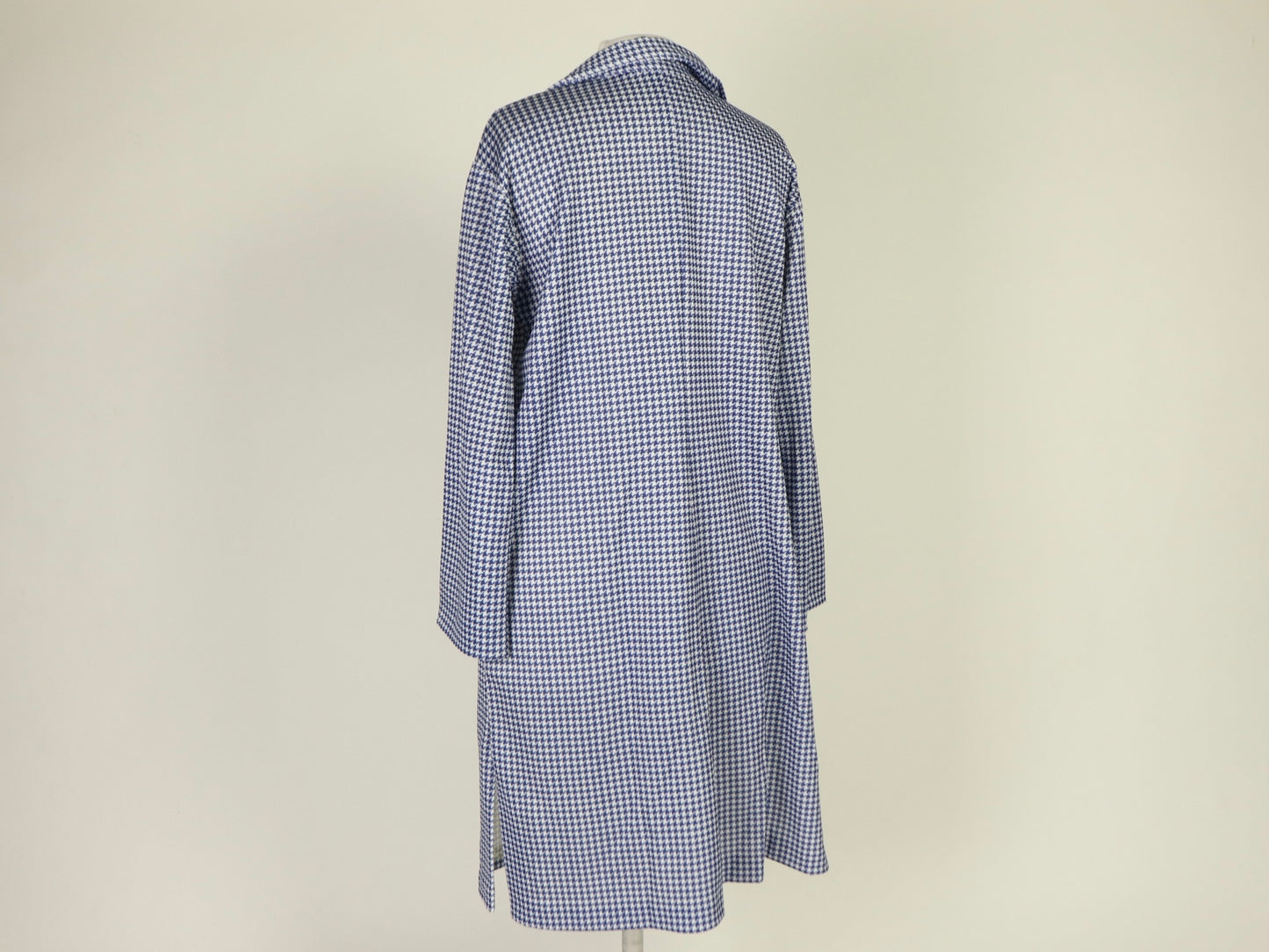 Blue Houndstooth House Dress, 1970s Vintage