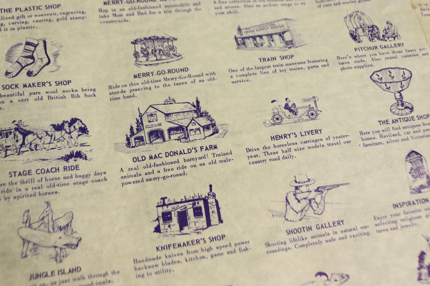 Knotts Berry Farm Map, and Haunted Shack Tickets, 1960s vintage