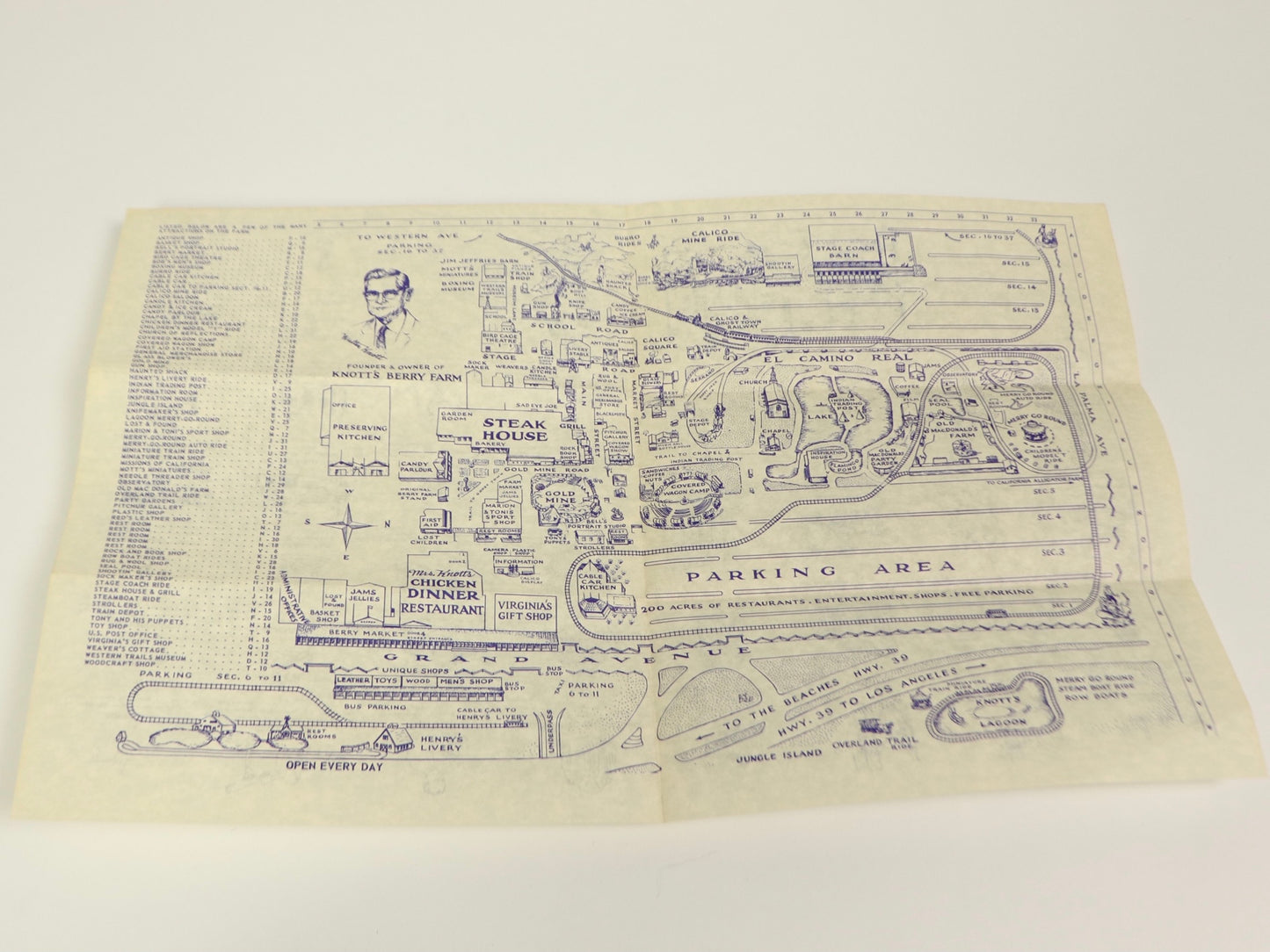 Knotts Berry Farm Map, and Haunted Shack Tickets, 1960s vintage