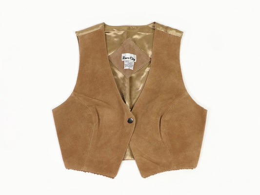 Brown Suede Vest Top, Rave City, 1980s vintage