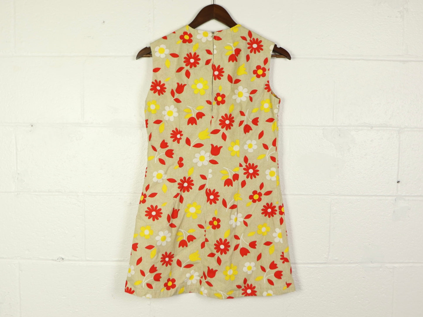 Floral micro mini dress, 1970s vintage, handmade