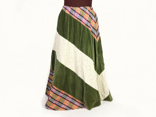 quilted maxi skirt, Chessa Davis, 1970s vintage