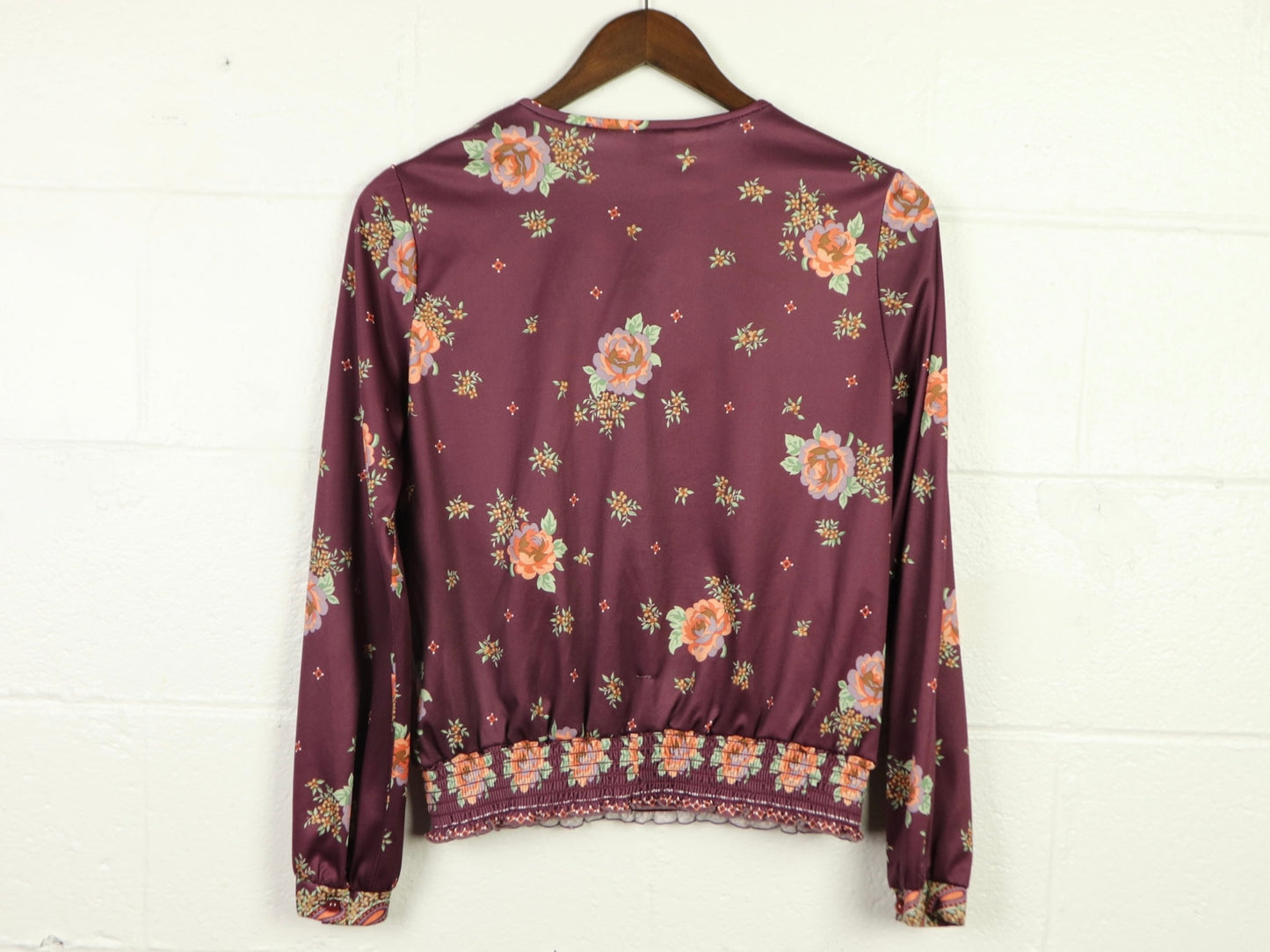 Long Sleeve Floral Peasant Top, JCPenney, 1970s Vintage