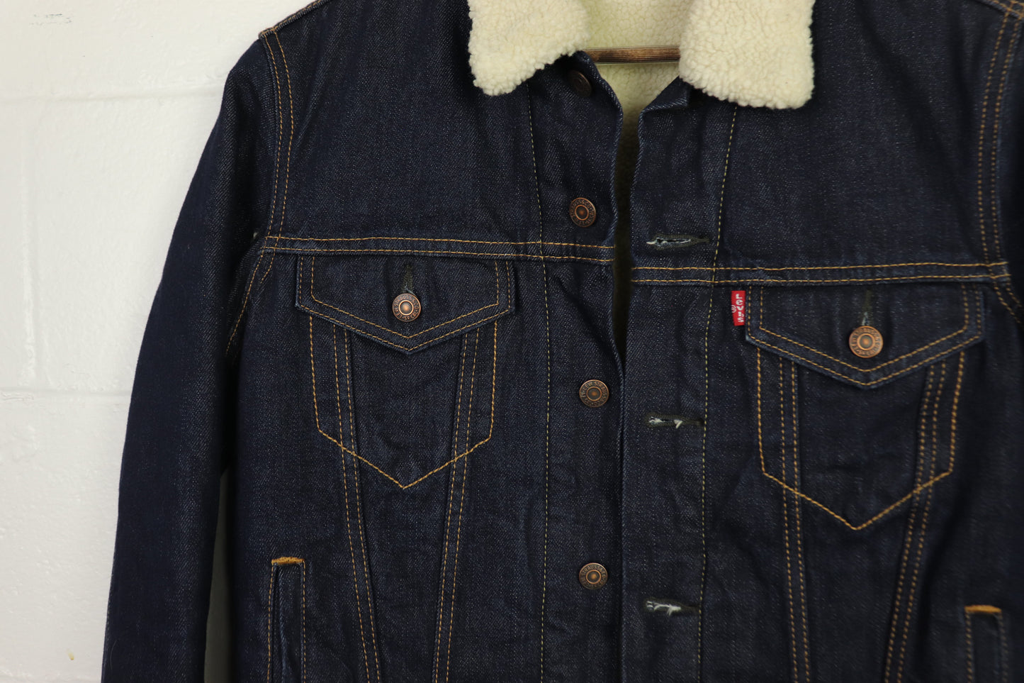 Dark wash denim Levi’s jacket