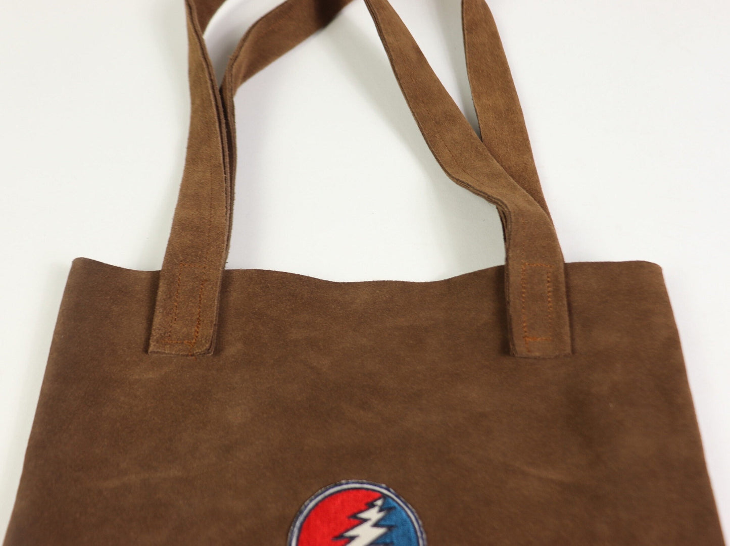 Suede Grateful Dead tote bag, handmade