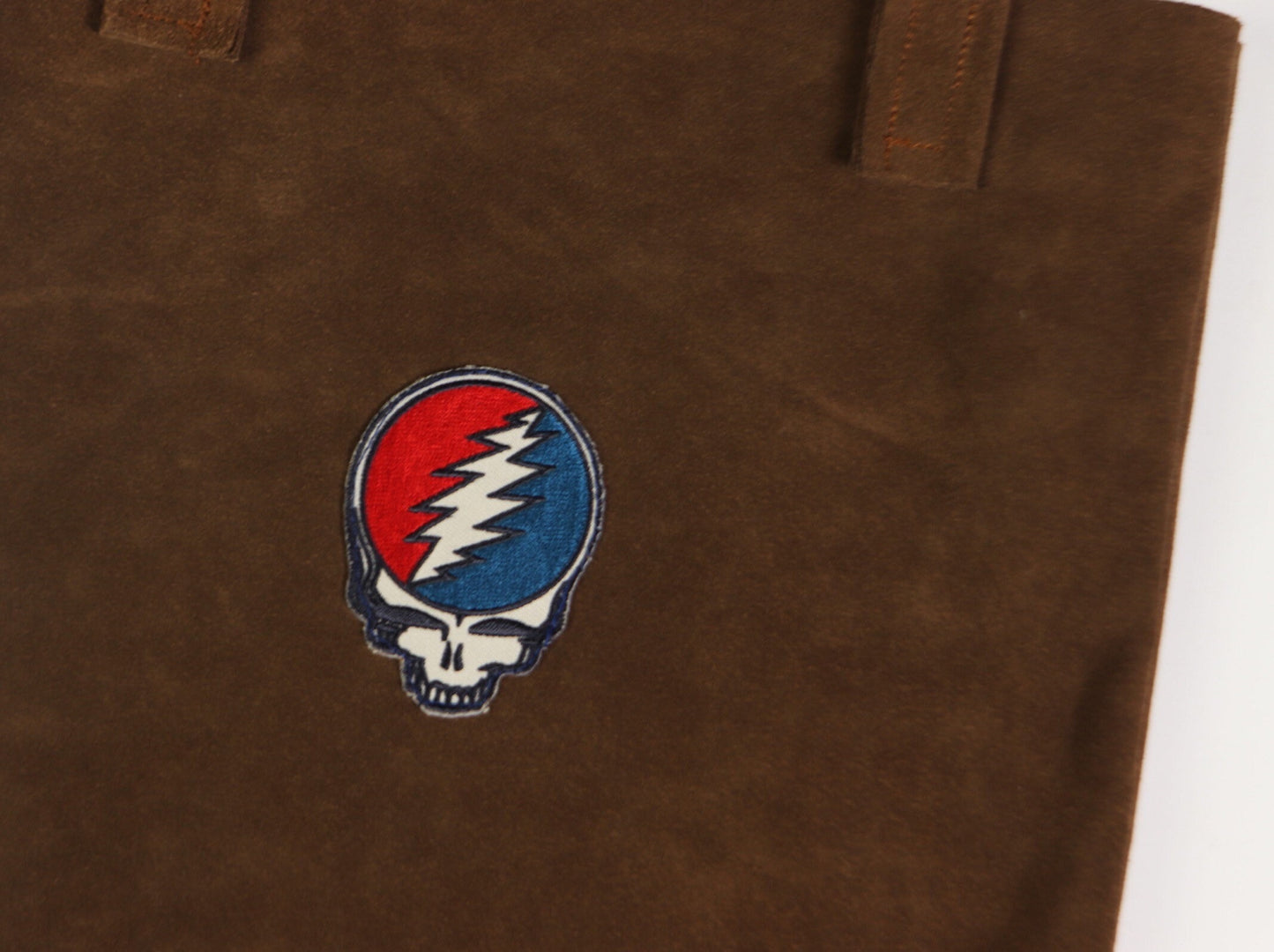 Suede Grateful Dead tote bag, handmade