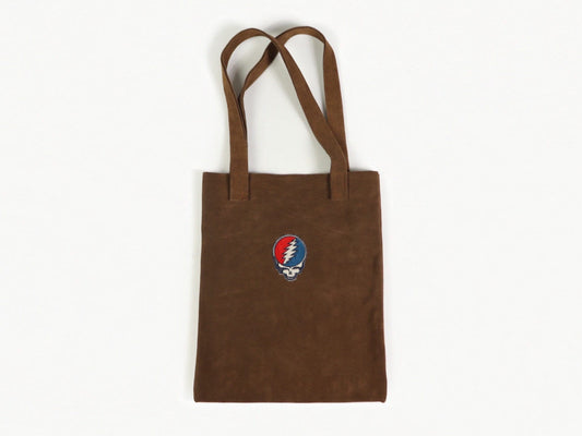 Suede Grateful Dead tote bag, handmade